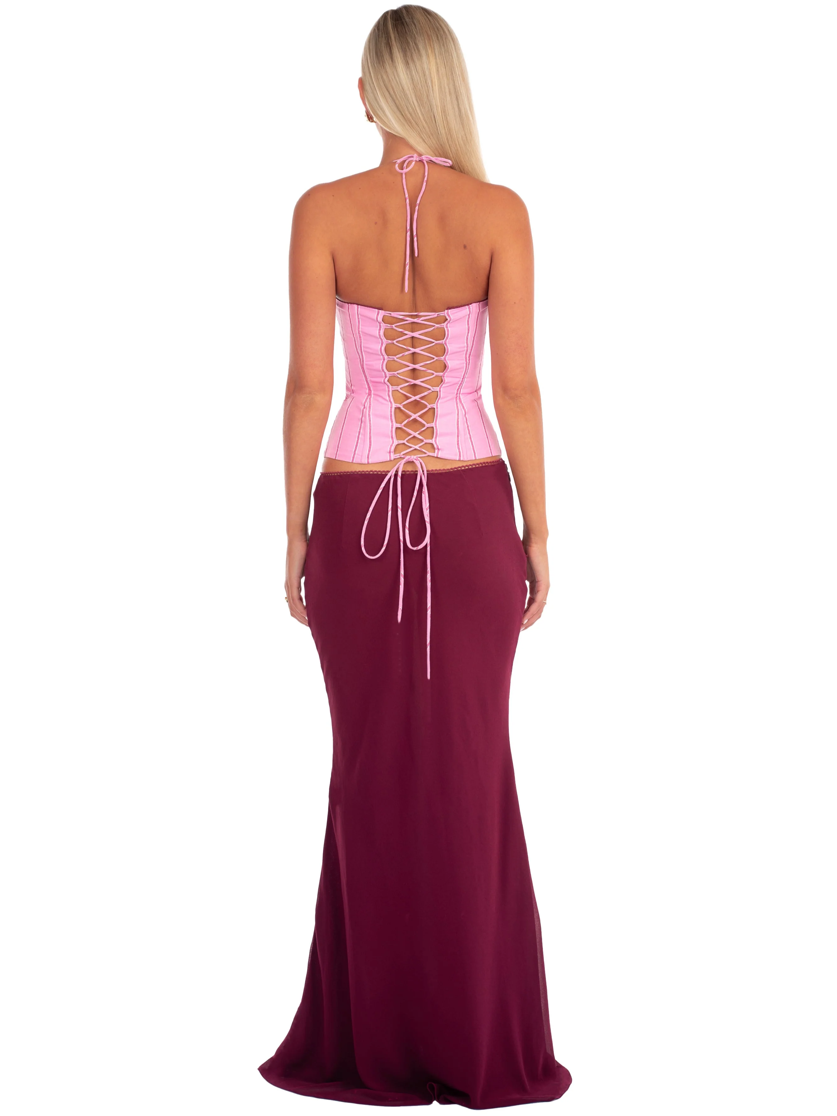 Angelina Maxi Skirt | Sangria - Image 3