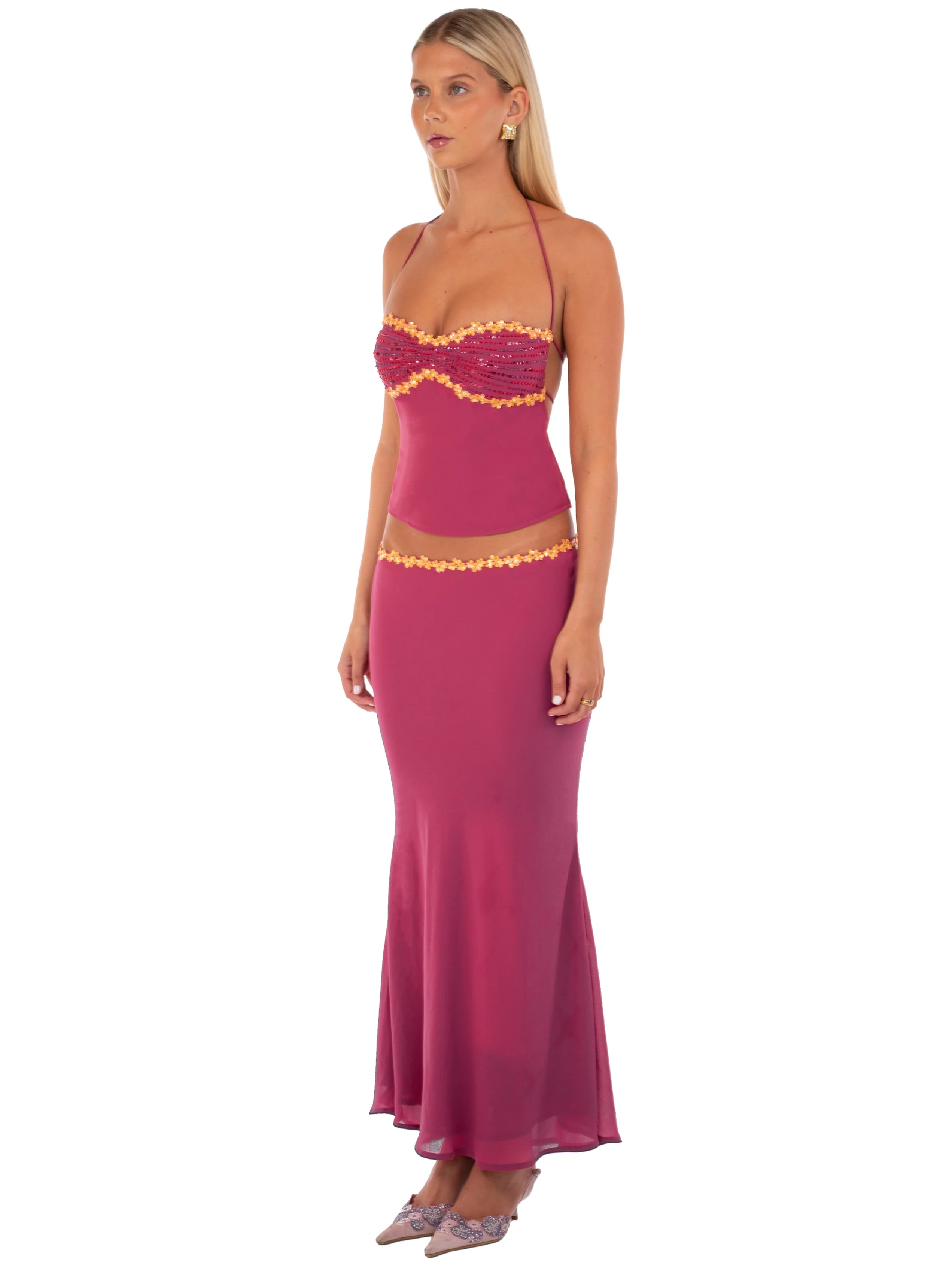 Jemima Midi Skirt | Wine - Image 3